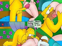 Simpsons fuck at home - The Simpson family fucks in living room